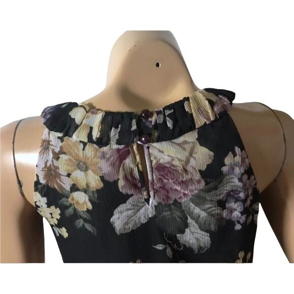 IN SAN FRANCISCO Womens Size Medium Floral Print Sleeveless Tank Top Shirt Lined - Picture 5 of 7